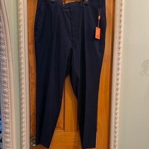 TALLIA Men's Navy Dress Pants with Subtle Texture